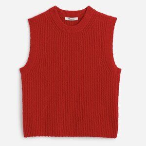 NWT  Madewell Bouclé-Knit Sweater Tank - Cerise Red